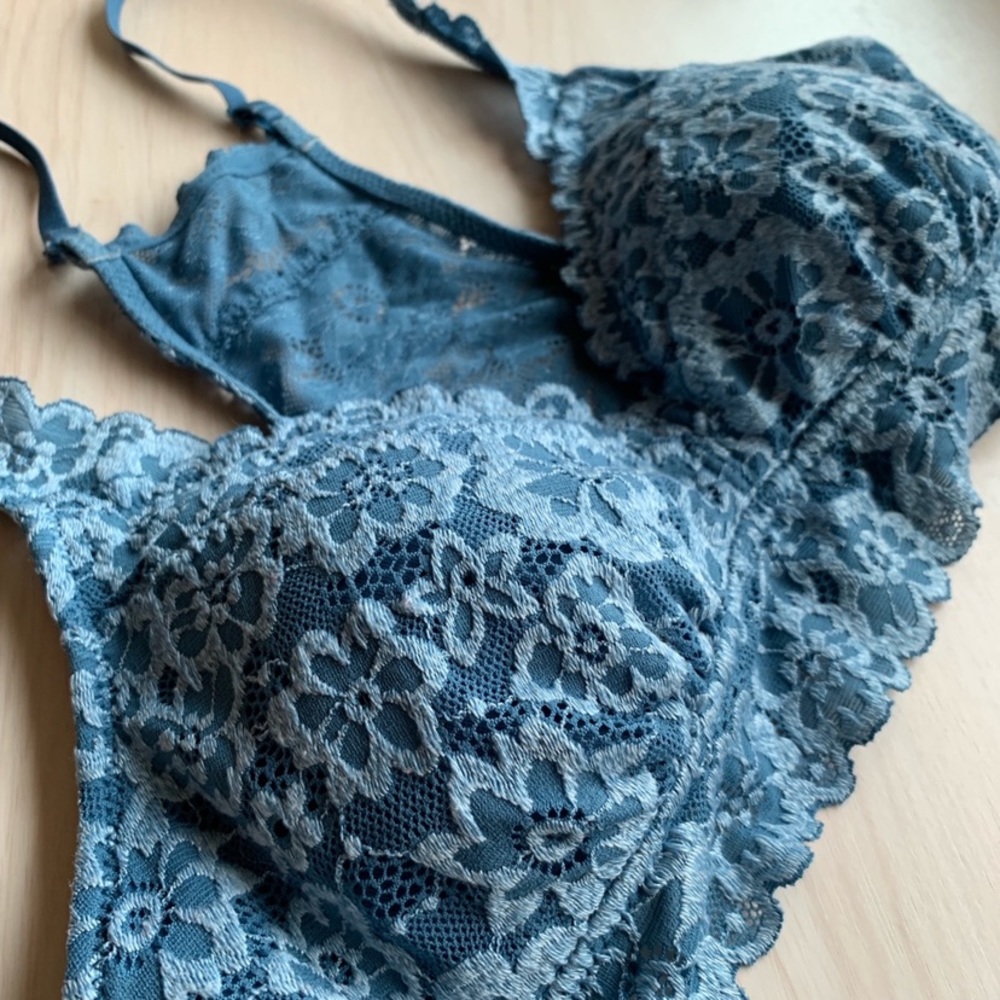 Aerie Blue Lace Padded Bralette